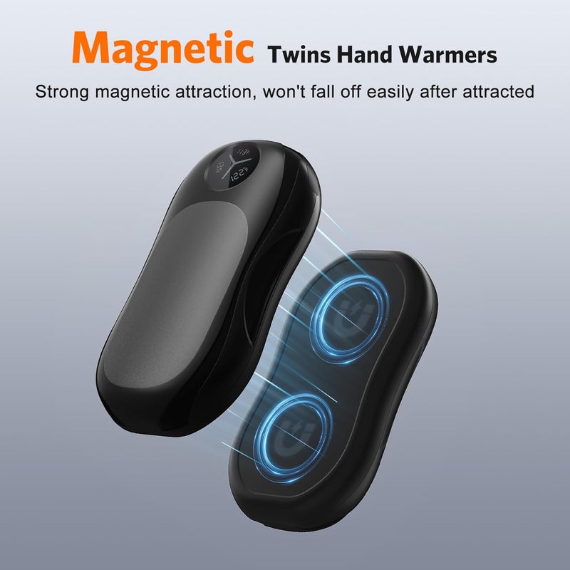 WHATOOK AI Hand Warmers Rechargeable: Magnetic 2 in 1 Electric Hand Warmers with USB Charging, Portable Reusable Pocket Heater, Men Women Gifts for Outdoors, Golfing, Hiking, Skiing, Hunting - Image 2